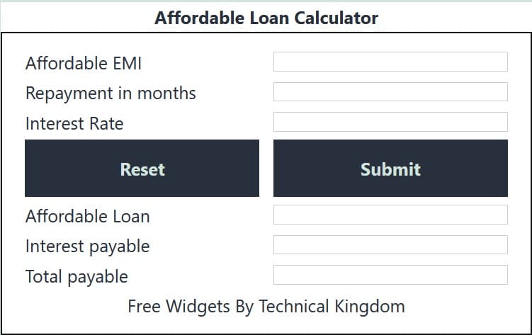Affordable Loan Calculator