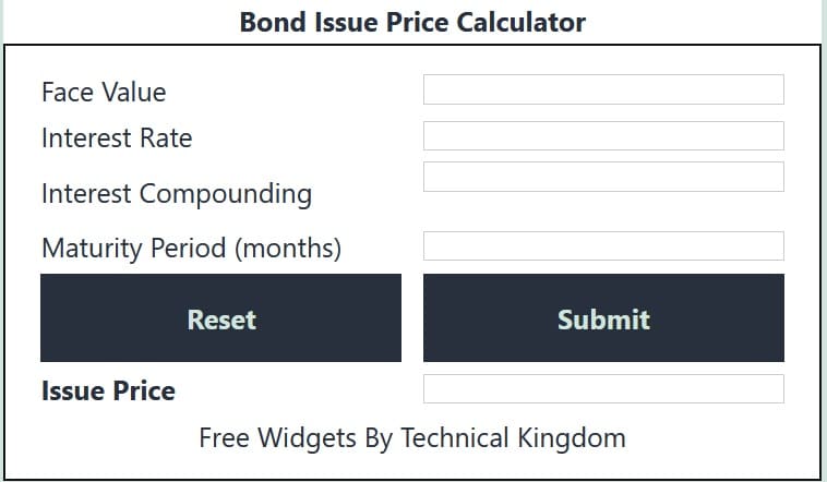 Bond Issue Price Calculator