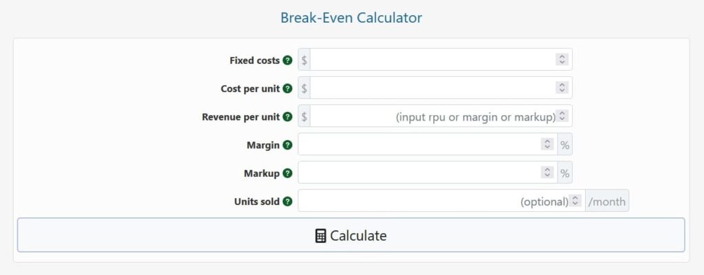 Break-Even Calculator