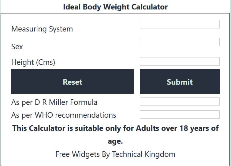 Idea Body Weight Calculator