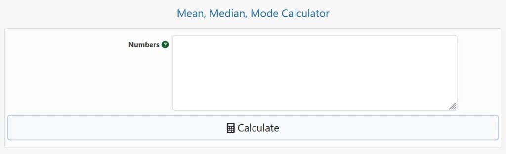 MeanMedianMode Calculator