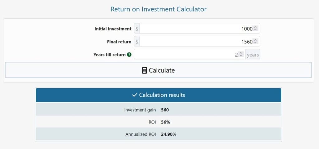 Return on Investment Calculator