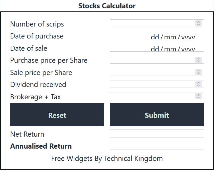 Stocks Calculator