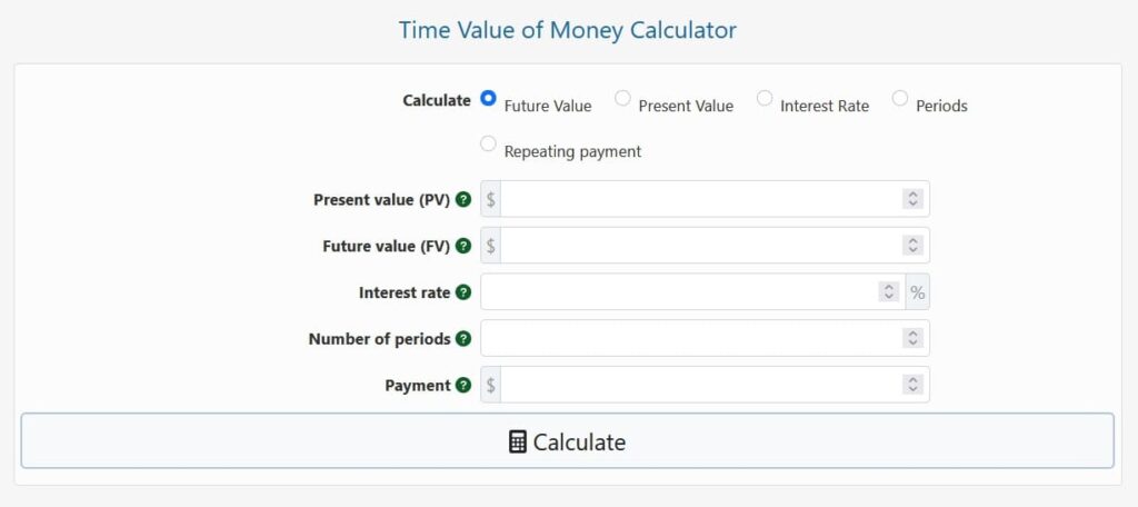 Time Value of Money Calculator